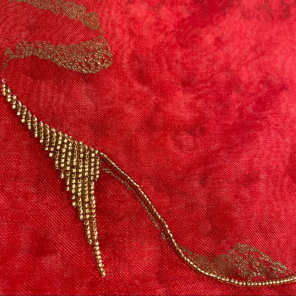 RENE CAOVILLA Signature Red Organza Heels Bag